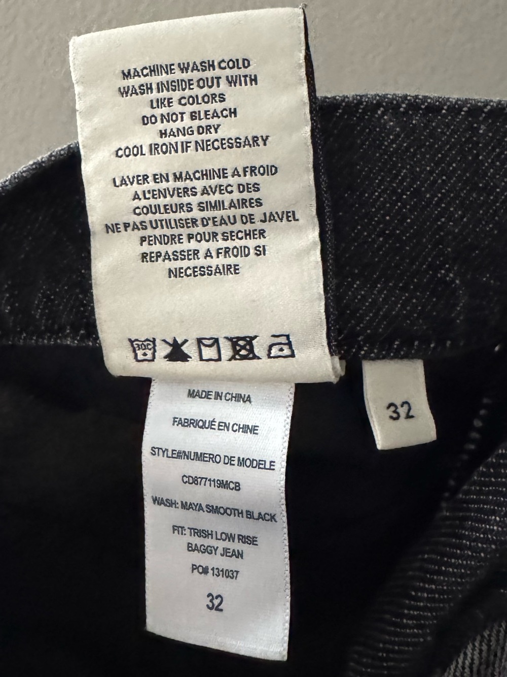 Alice + Olivia Trish Low Rise Baggy Wide Leg Jeans 32 Black Dark Denim Slouchy - Picture 11 of 12